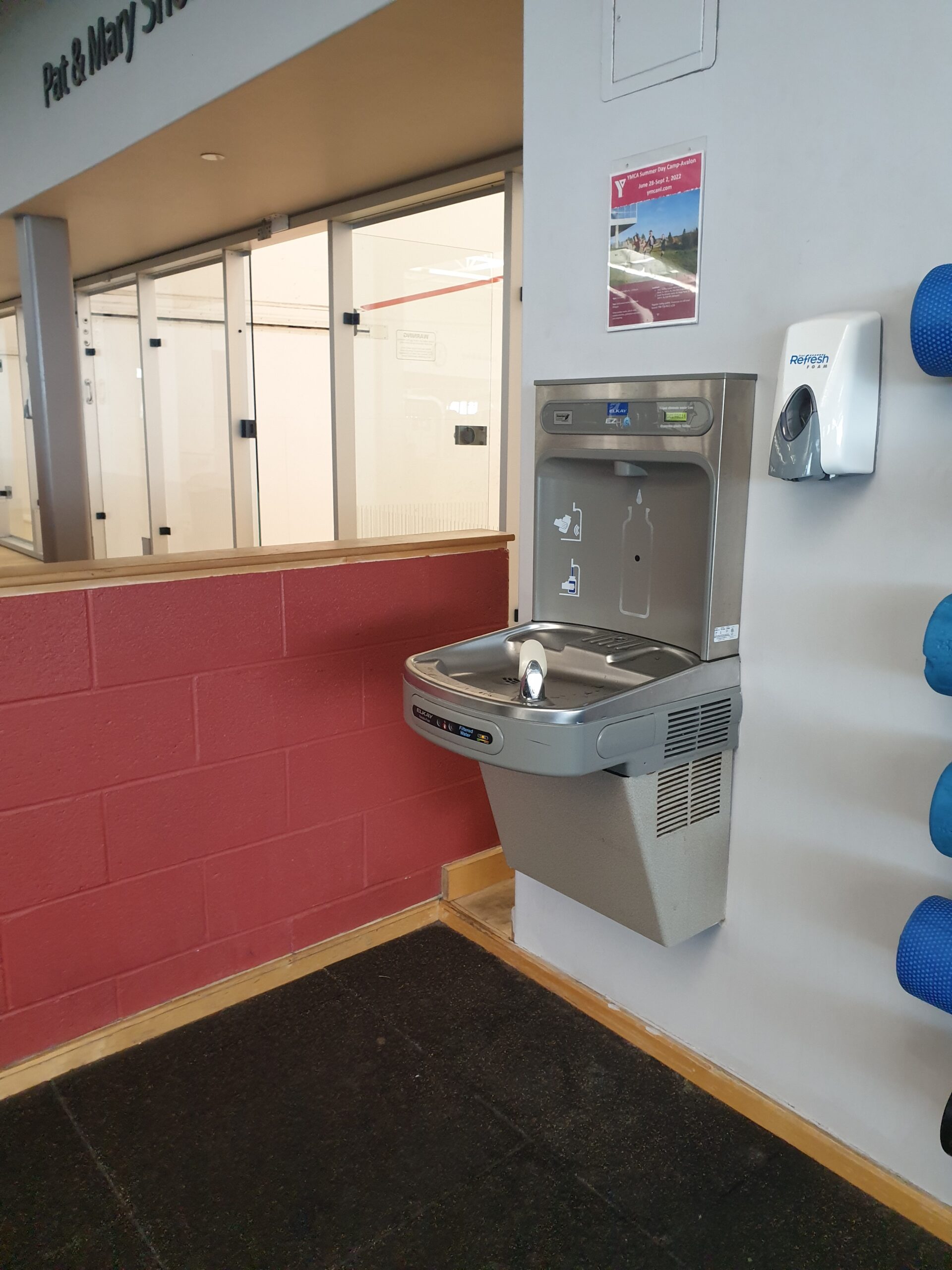 a water refilling station at the YMCA