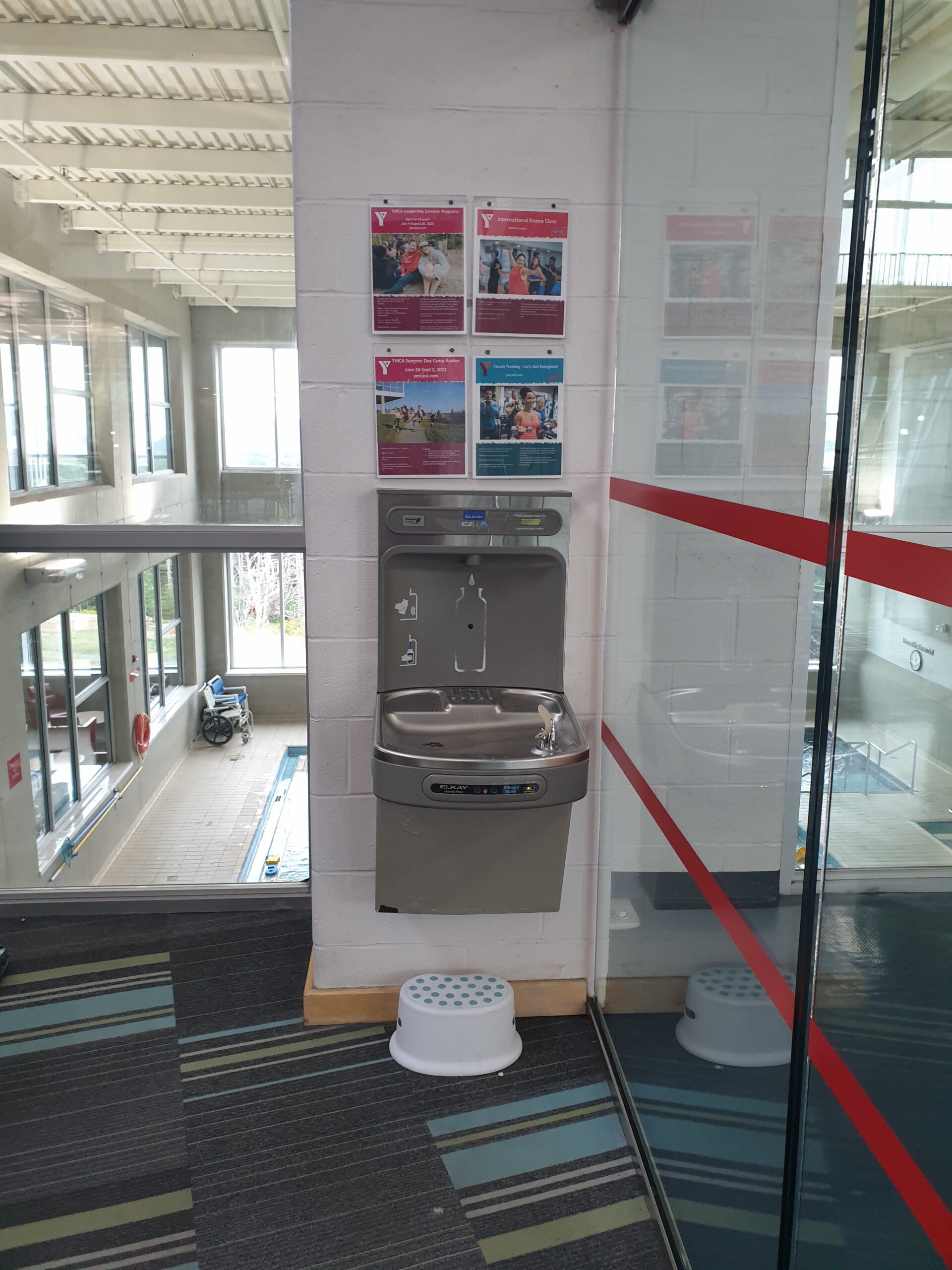 a water refilling station at the YMCA